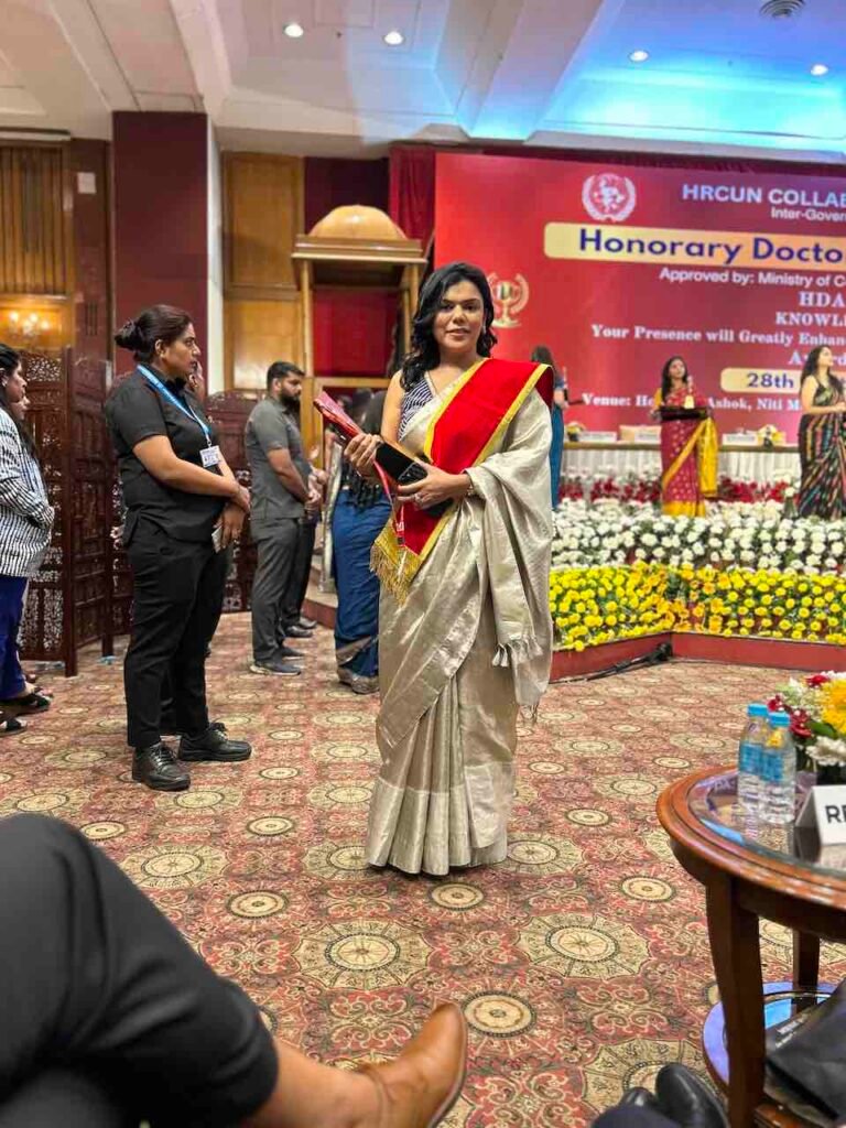 Dr. Swati Aggarwal receiving an honorary doctorate award
